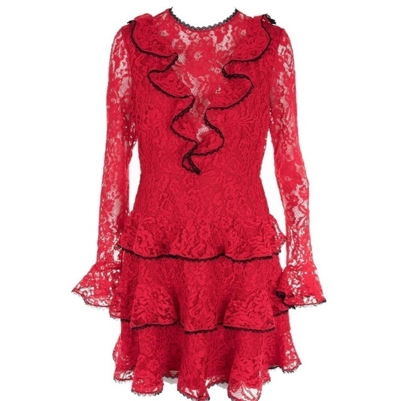 Alexis Tracie Long Sleeve Ruffle Mini Dress. Size Small. EUC!! - Picture 3 of 12